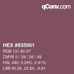 Color code: HEX #835061 | qconv.com