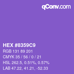 Color code: HEX #8359C9 | qconv.com