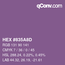 颜色代码: HEX #835A8D | qconv.com