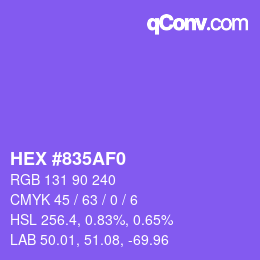 Color code: HEX #835AF0 | qconv.com