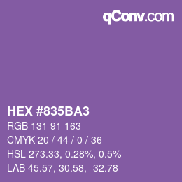 カラーコード: HEX #835BA3 | qconv.com