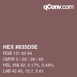 Color code: HEX #835D5E | qconv.com