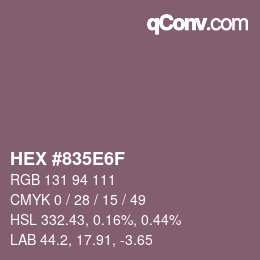 カラーコード: HEX #835E6F | qconv.com