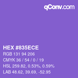 Color code: HEX #835ECE | qconv.com
