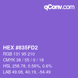 Color code: HEX #835FD2 | qconv.com