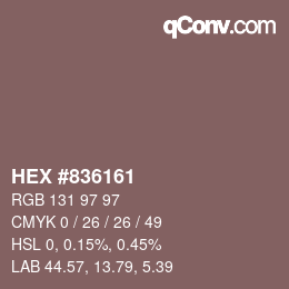 Color code: HEX #836161 | qconv.com