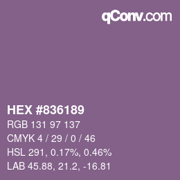 Color code: HEX #836189 | qconv.com