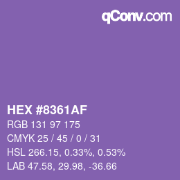 Color code: HEX #8361AF | qconv.com