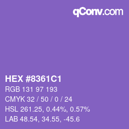 カラーコード: HEX #8361C1 | qconv.com