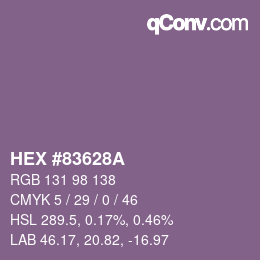 カラーコード: HEX #83628A | qconv.com