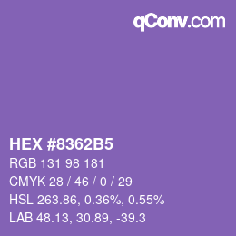 Color code: HEX #8362B5 | qconv.com