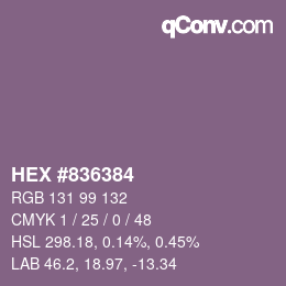 Color code: HEX #836384 | qconv.com