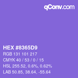 Color code: HEX #8365D9 | qconv.com