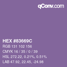 カラーコード: HEX #83669C | qconv.com