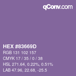 カラーコード: HEX #83669D | qconv.com