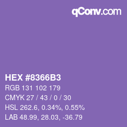 Color code: HEX #8366B3 | qconv.com