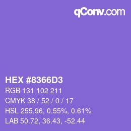 Color code: HEX #8366D3 | qconv.com