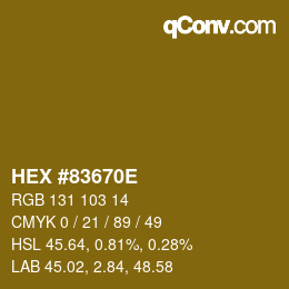 Color code: HEX #83670E | qconv.com