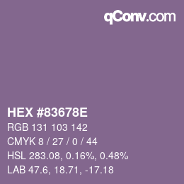 Farbcode: HEX #83678E | qconv.com