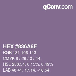 カラーコード: HEX #836A8F | qconv.com
