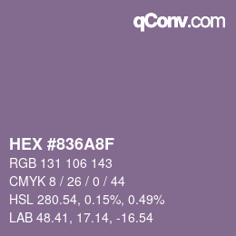 Color code: HEX #836A8F | qconv.com