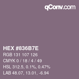 Color code: HEX #836B7E | qconv.com