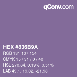 Farbcode: HEX #836B9A | qconv.com