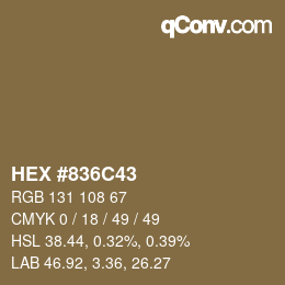 Color code: HEX #836C43 | qconv.com