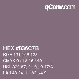 颜色代码: HEX #836C7B | qconv.com