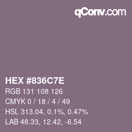 Color code: HEX #836C7E | qconv.com