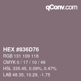 Código de color: HEX #836D76 | qconv.com