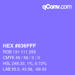 カラーコード: HEX #836FFF | qconv.com