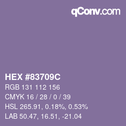 Farbcode: HEX #83709C | qconv.com