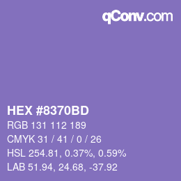 颜色代码: HEX #8370BD | qconv.com
