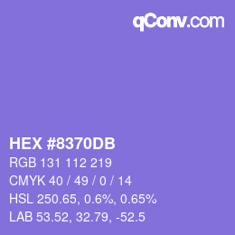 Color code: HEX #8370DB | qconv.com