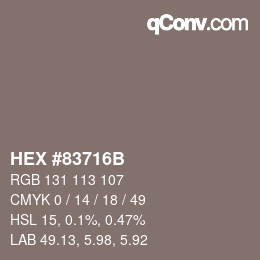 カラーコード: HEX #83716B | qconv.com