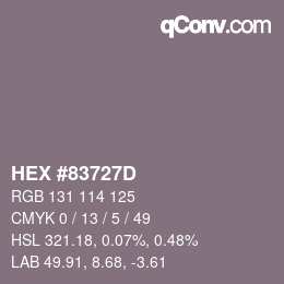 Farbcode: HEX #83727D | qconv.com