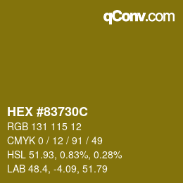 Color code: HEX #83730C | qconv.com