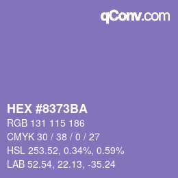 颜色代码: HEX #8373BA | qconv.com