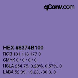 Color code: HEX #8374B100 | qconv.com