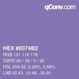 Color code: HEX #8374B2 | qconv.com