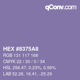 カラーコード: HEX #8375A8 | qconv.com