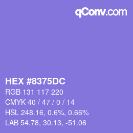颜色代码: HEX #8375DC | qconv.com