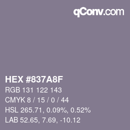Código de color: HEX #837A8F | qconv.com