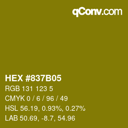 Color code: HEX #837B05 | qconv.com