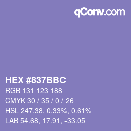 Color code: HEX #837BBC | qconv.com