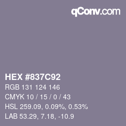 Color code: HEX #837C92 | qconv.com