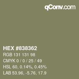 Color code: HEX #838362 | qconv.com