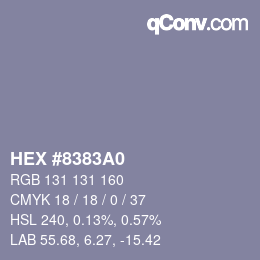 颜色代码: HEX #8383A0 | qconv.com