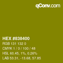 Farbcode: HEX #838400 | qconv.com